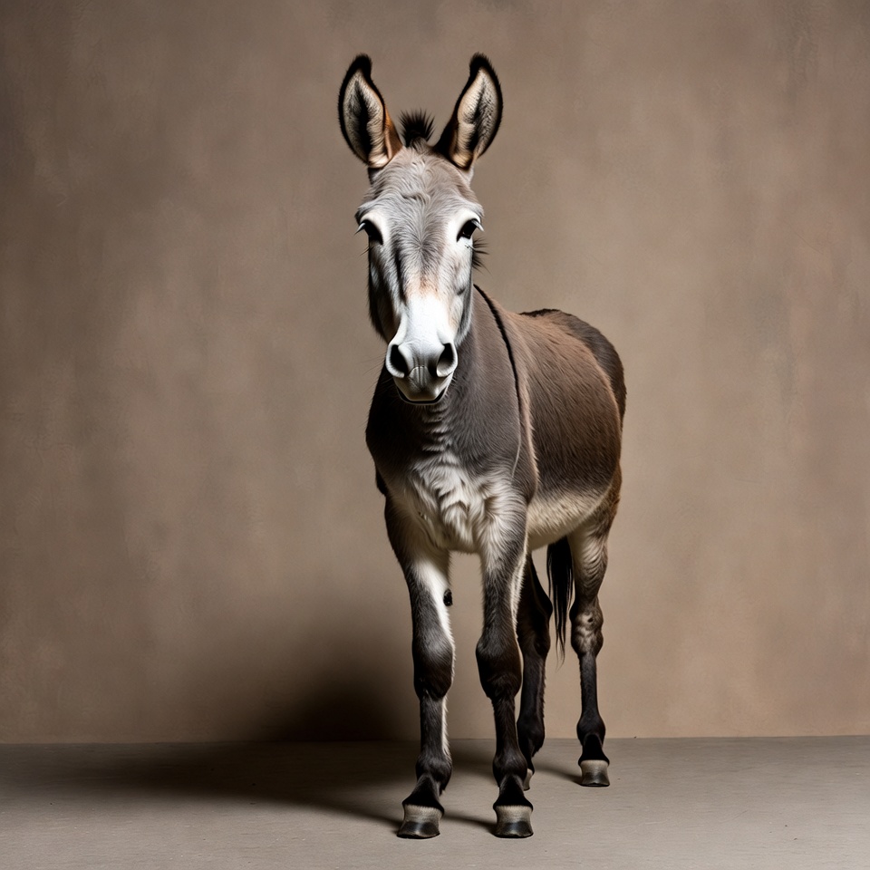 Donkey standing on neutral background Donkey standing on neutral background