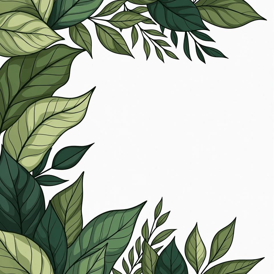 Green Leaf Border Illustration Green Leaf Border Illustration