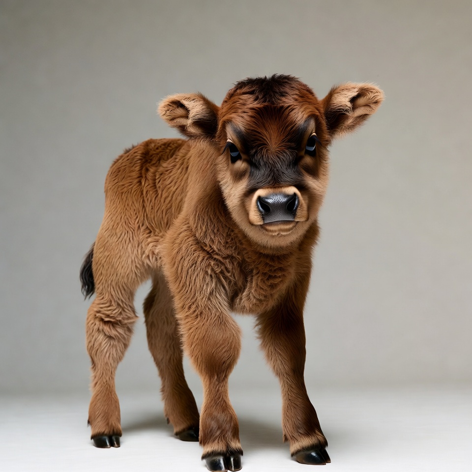 Cute brown baby calf standing Cute brown baby calf standing