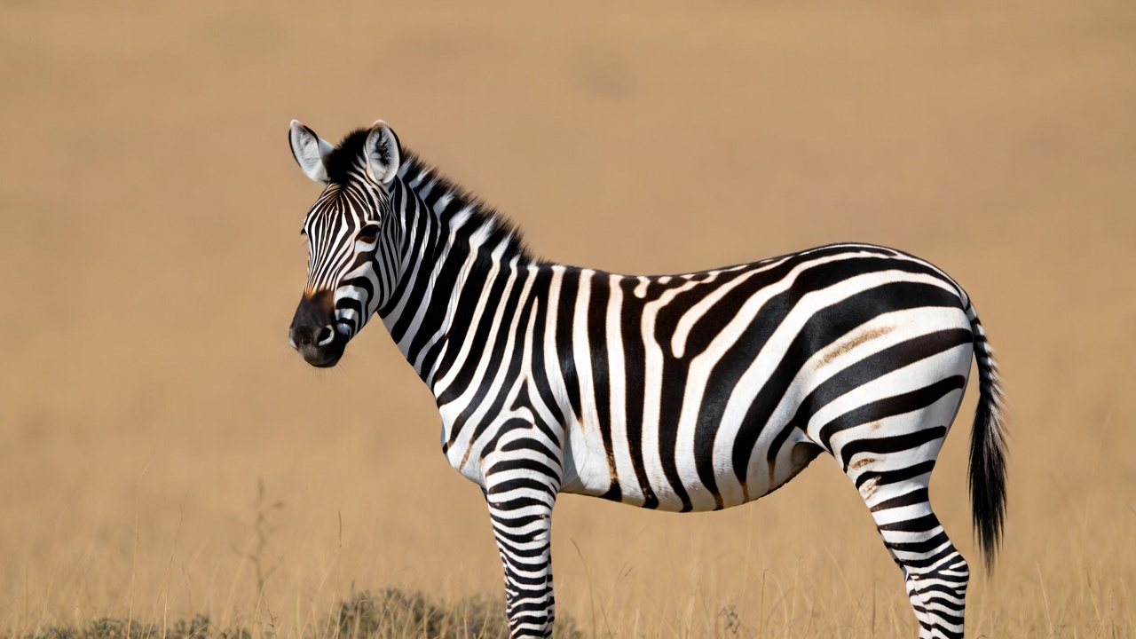 Zebra standing in dry grass Zebra standing in dry grass