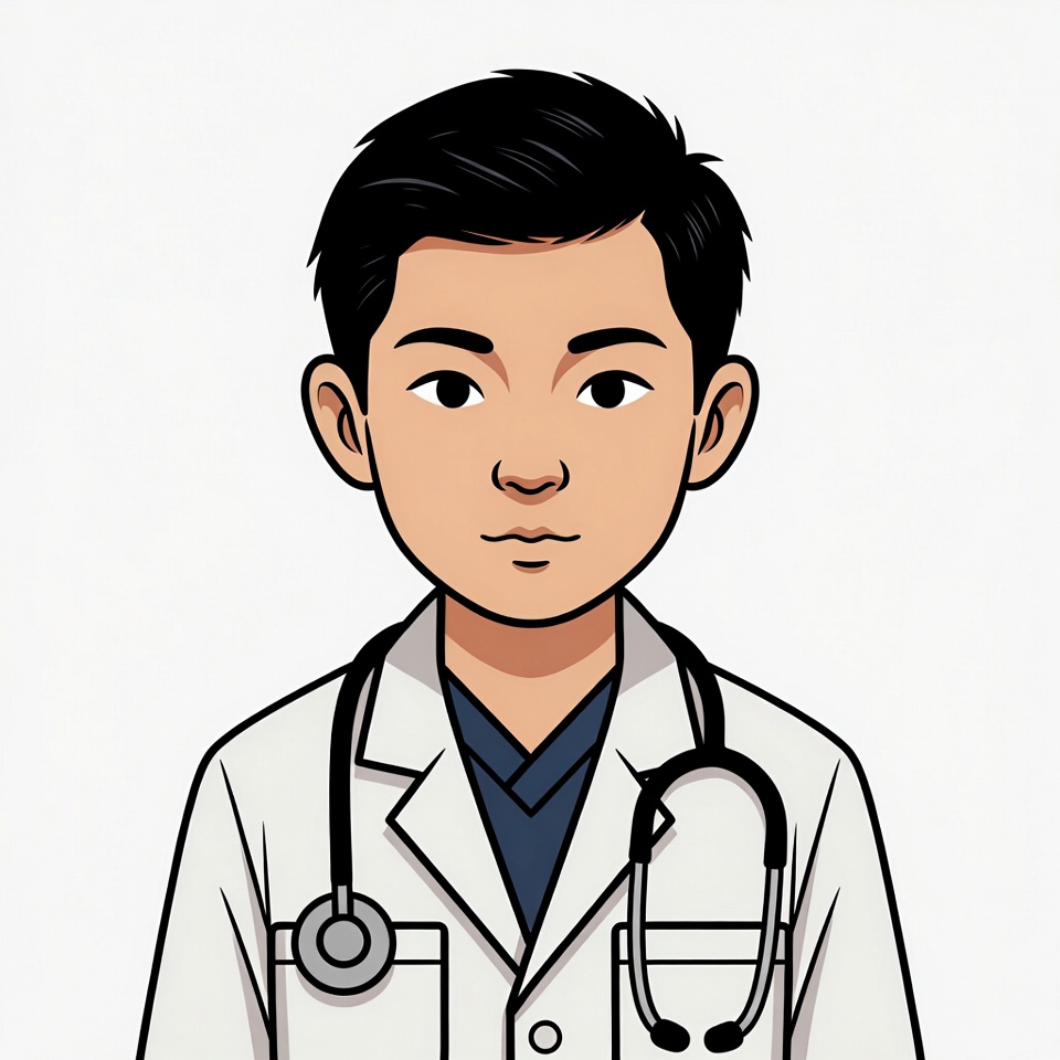 Asian male doctor illustration Asian male doctor illustration