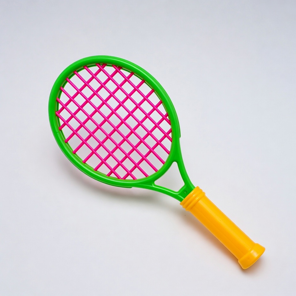 Green toy tennis racket Green toy tennis racket