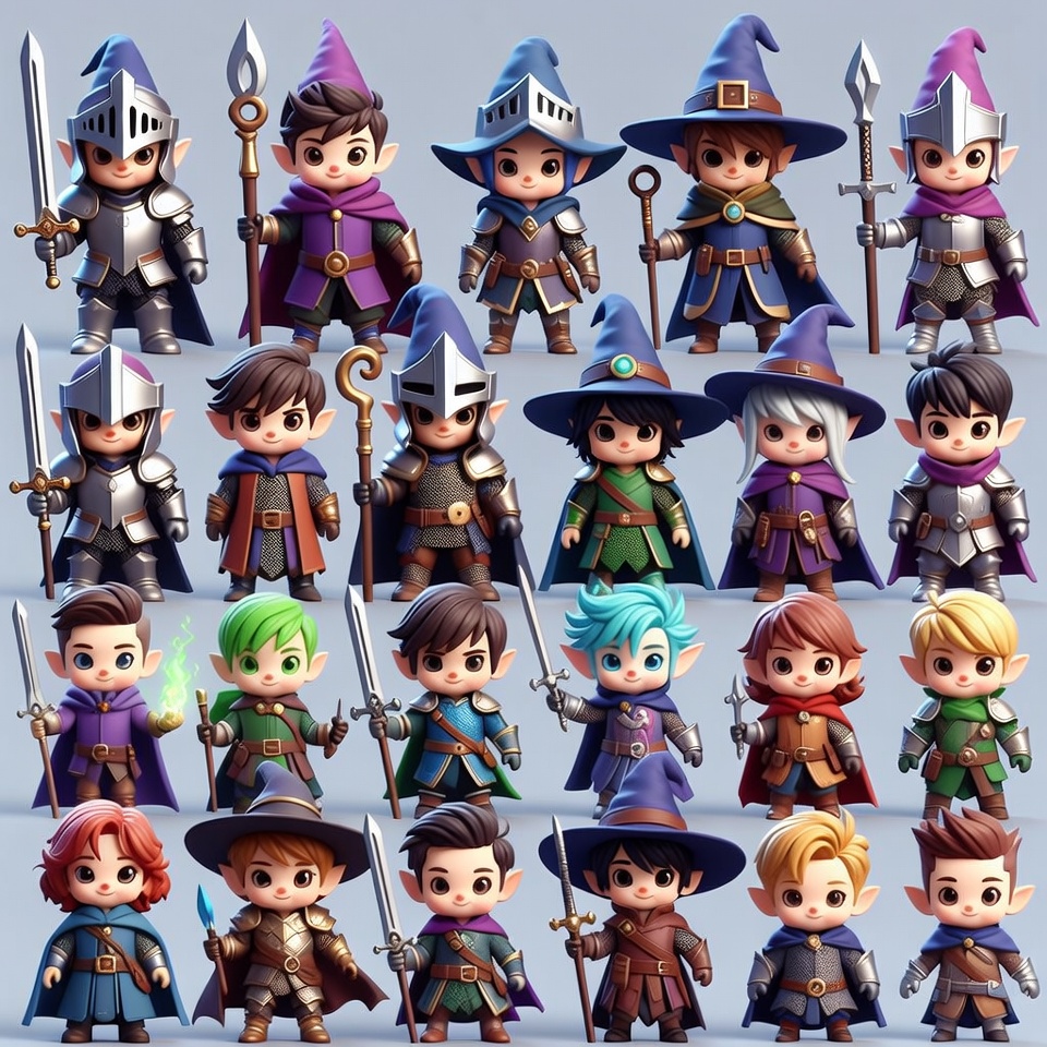 Chibi Fantasy Knights and Wizards Chibi Fantasy Knights and Wizards