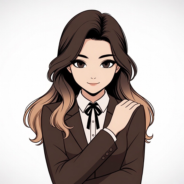 Anime girl in brown suit Anime girl in brown suit