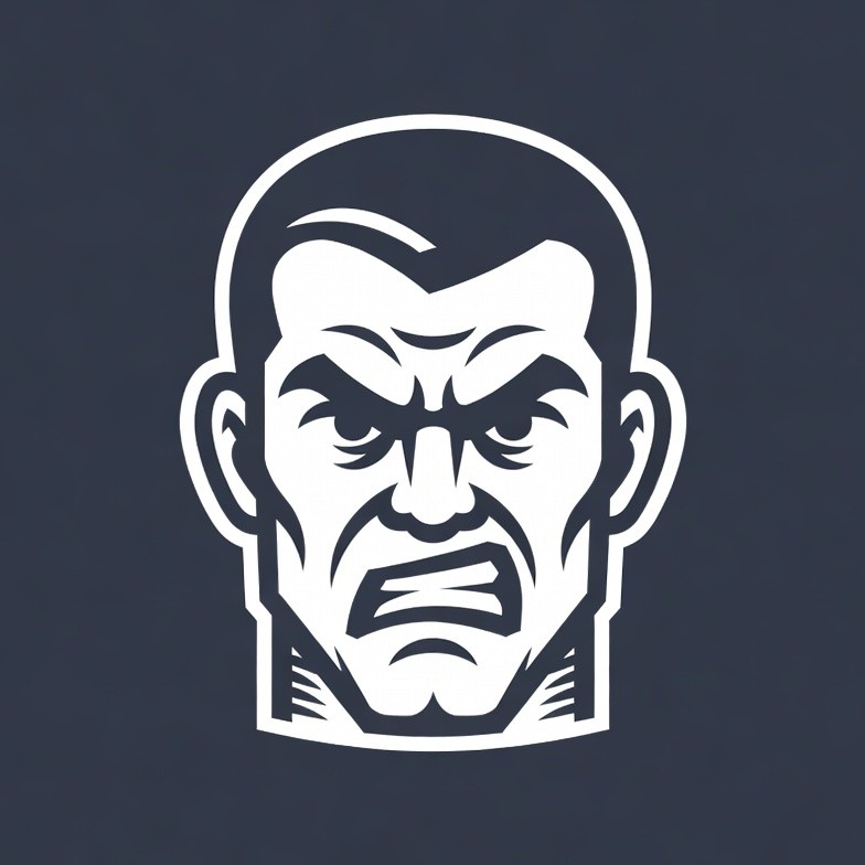 Angry man face illustration Angry man face illustration