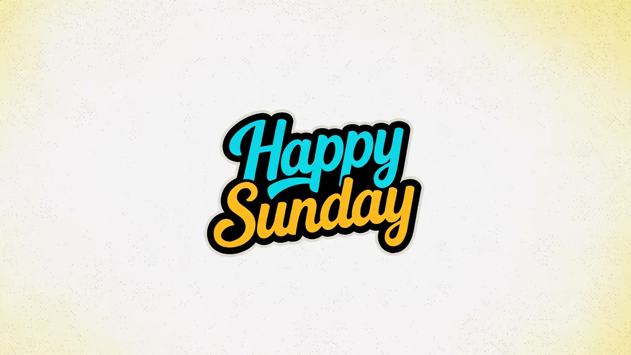 Happy Sunday Text Illustration Happy Sunday Text Illustration