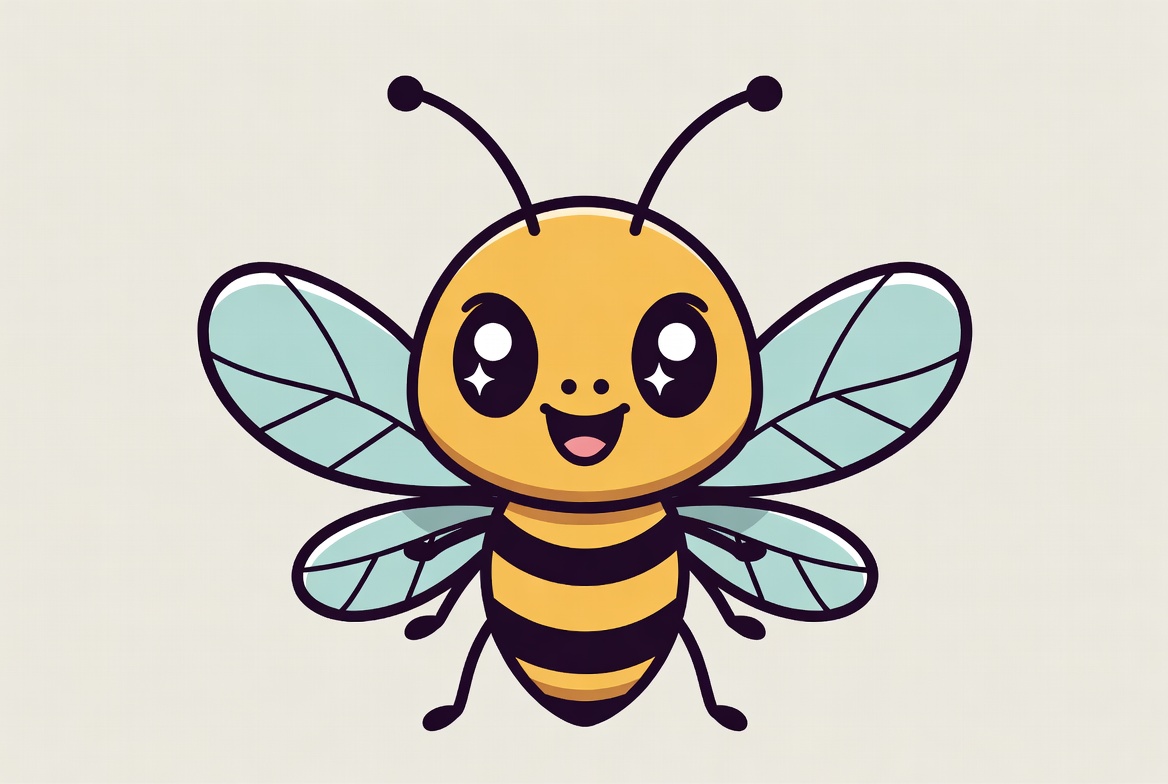 Cute cartoon bee smiling Cute cartoon bee smiling