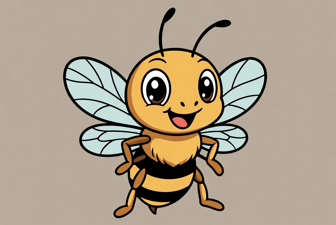 Cute cartoon bee smiling Cute cartoon bee smiling