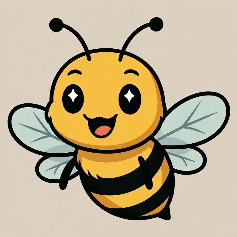 Cute cartoon bee smiling Cute cartoon bee smiling