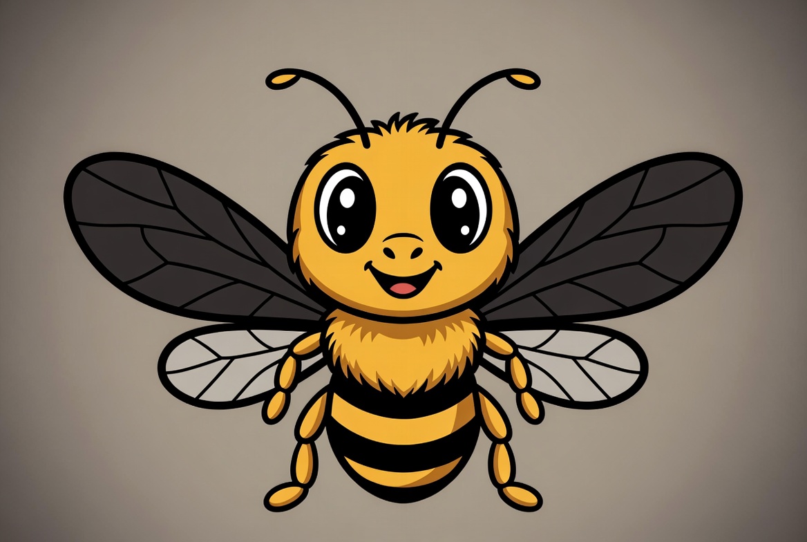Cute cartoon bee smiling Cute cartoon bee smiling