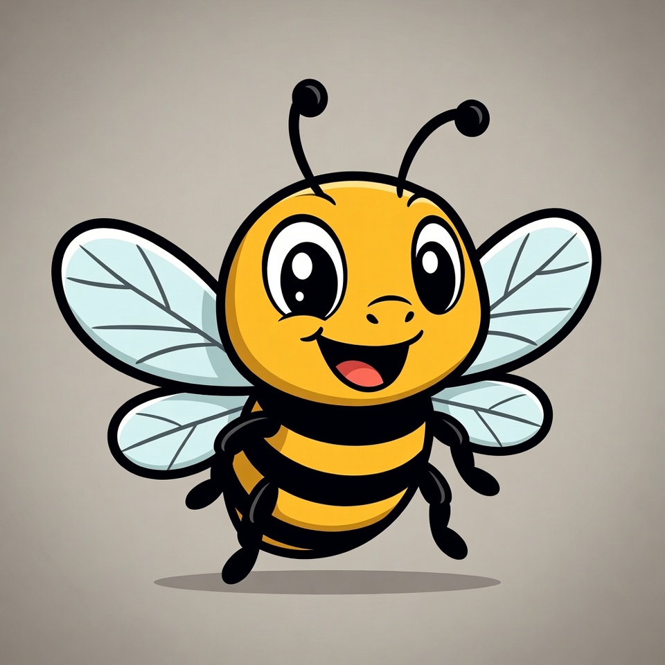 Cute cartoon smiling bee Cute cartoon smiling bee