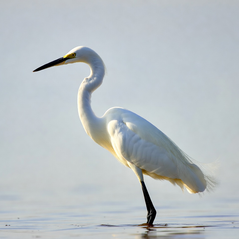 White Heron Standing in Water White Heron Standing in Water