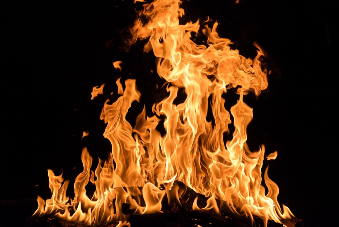 Intense Flames on Black Background Intense Flames on Black Background