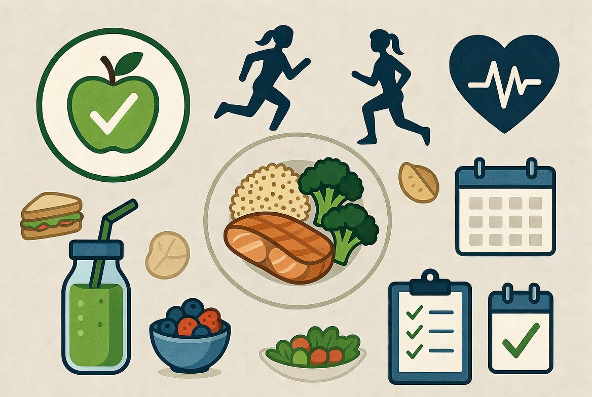Healthy Lifestyle Icons Illustration Healthy Lifestyle Icons Illustration