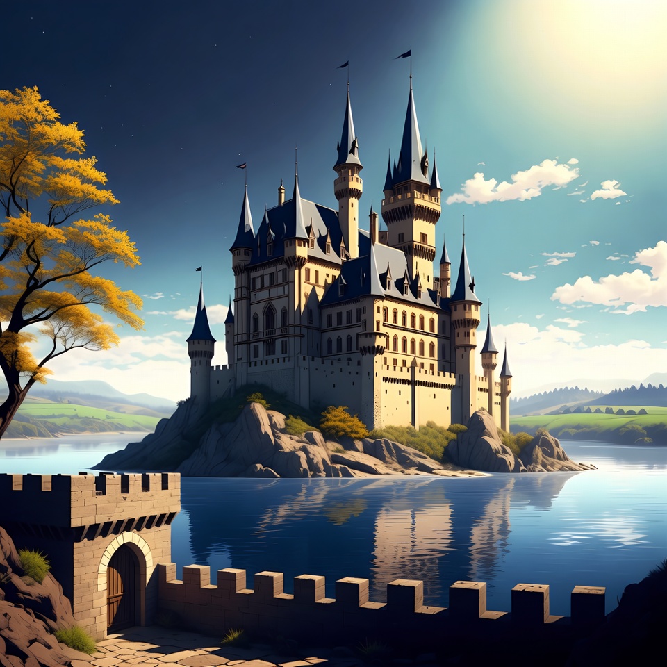 Majestic Castle on Island Lake Majestic Castle on Island Lake