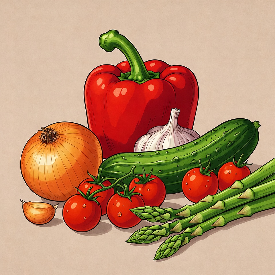 Fresh Vegetables Illustration Fresh Vegetables Illustration