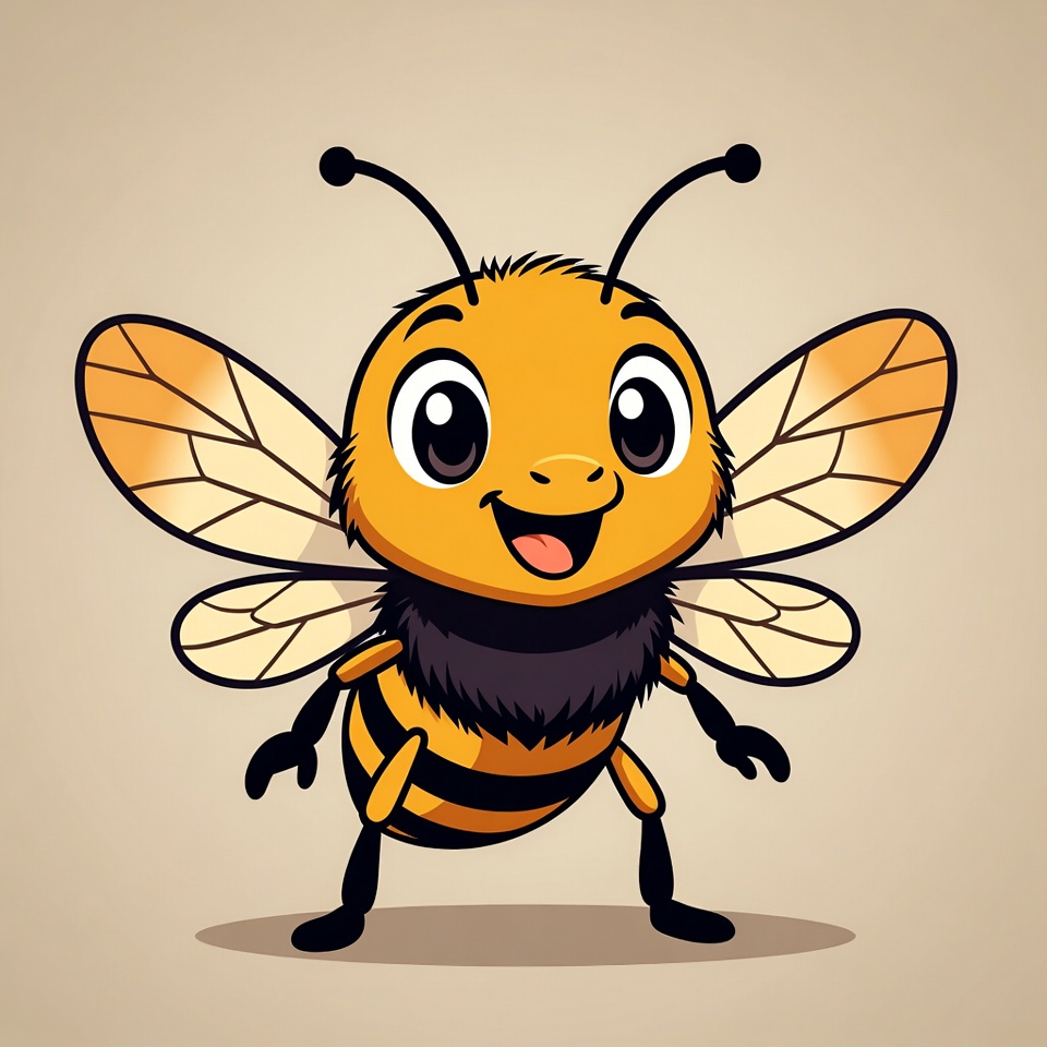 Cute cartoon bee smiling Cute cartoon bee smiling