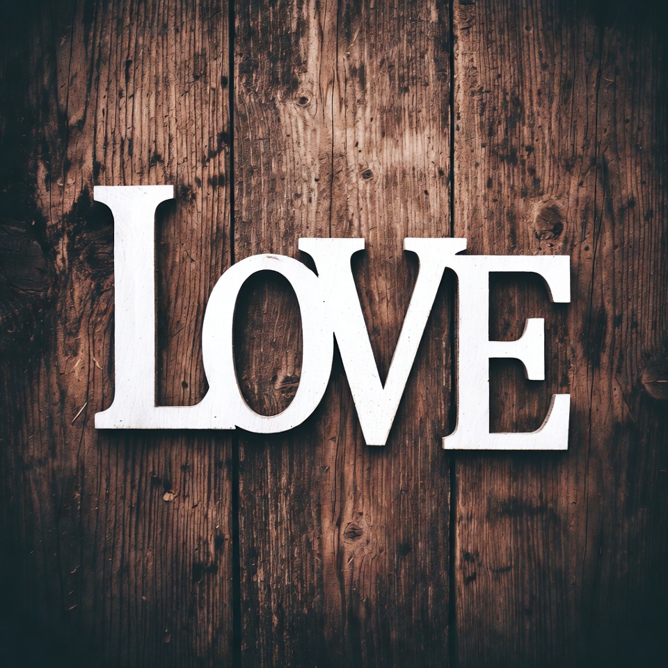 LOVE letters on wooden background LOVE letters on wooden background
