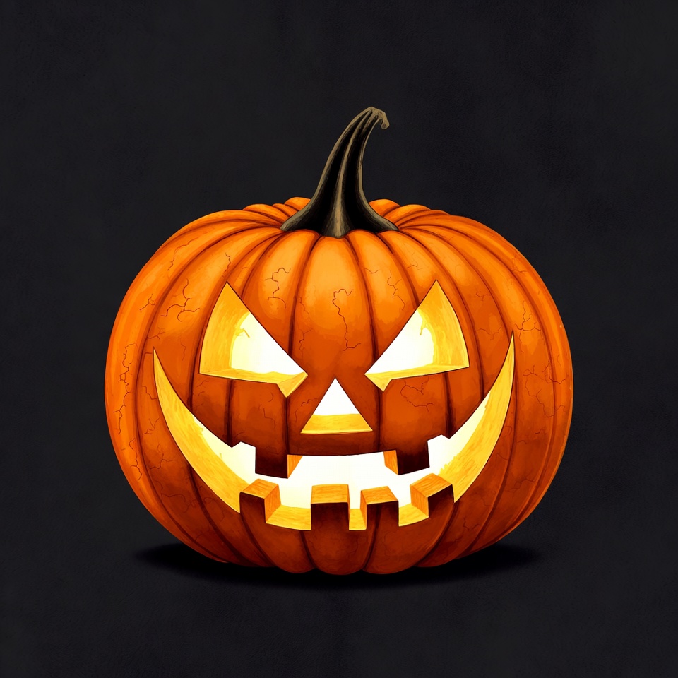 Jack-o'-lantern pumpkin on black background Jack-o'-lantern pumpkin on black background