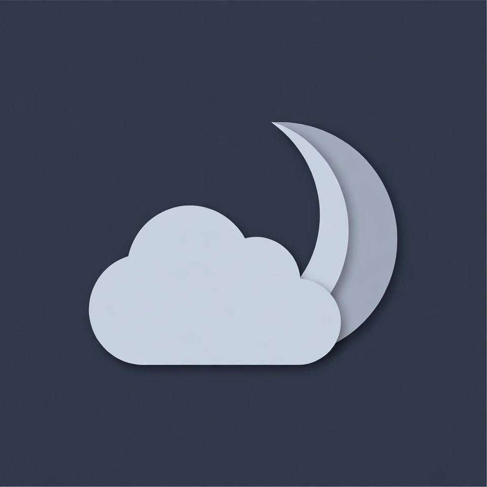 Cloud and Crescent Moon Illustration Cloud and Crescent Moon Illustration