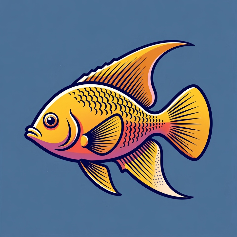Yellow Angelfish Illustration Yellow Angelfish Illustration
