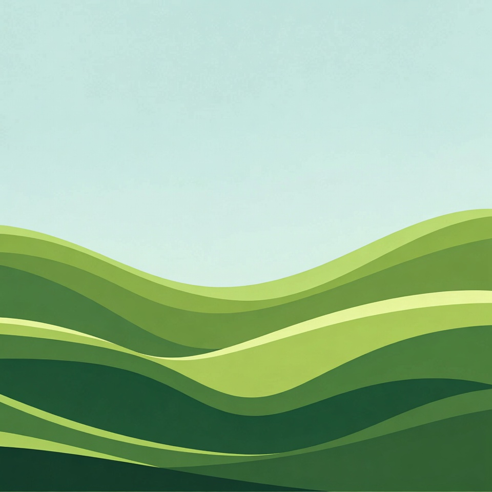 Layered Green Hills Illustration Layered Green Hills Illustration