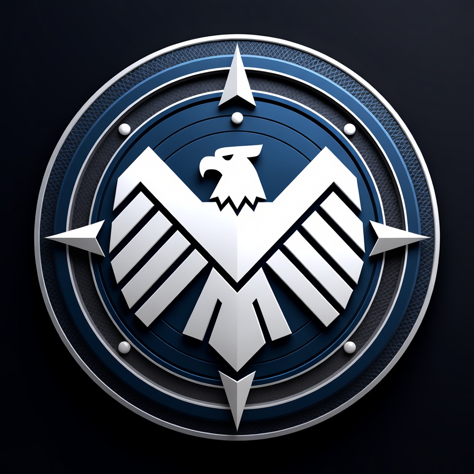 White Eagle Emblem on Blue Shield White Eagle Emblem on Blue Shield
