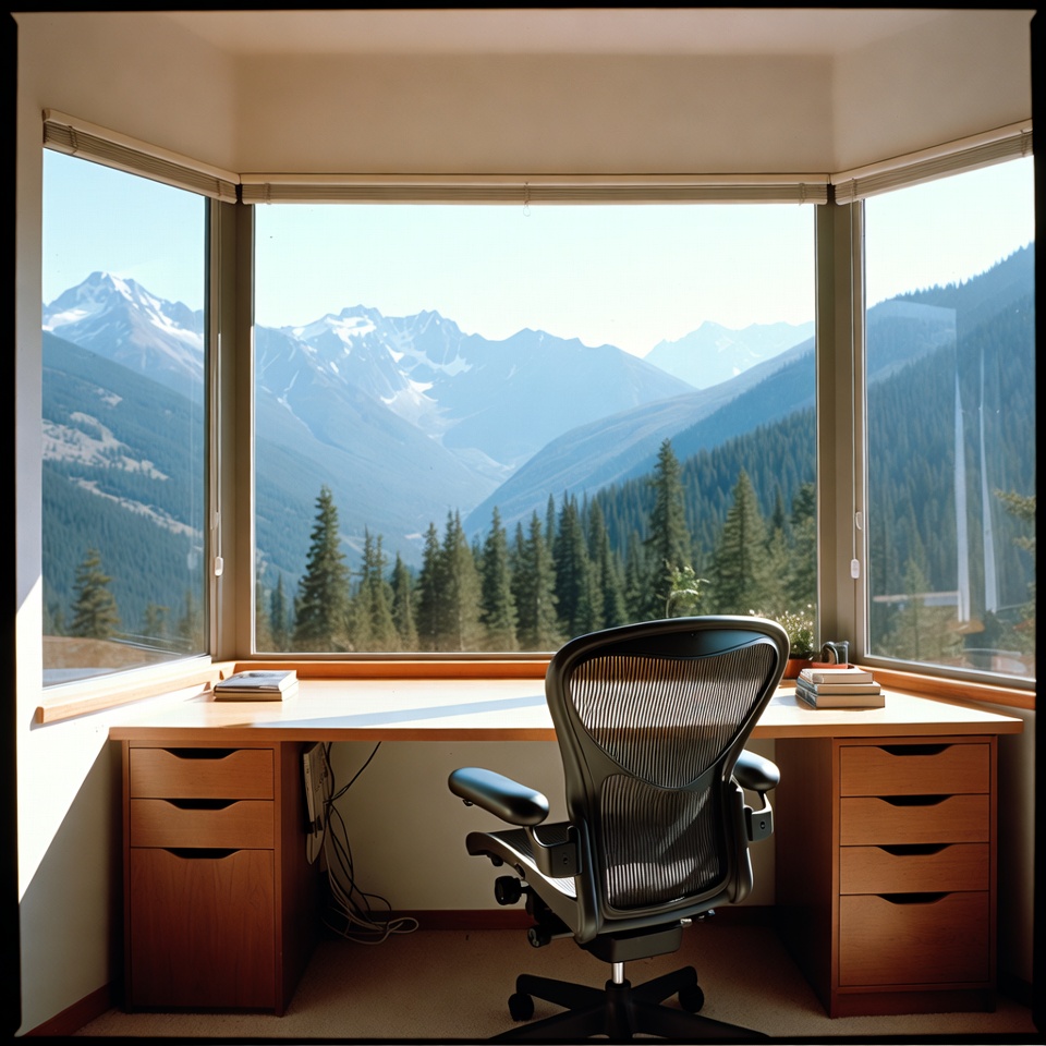 Office Desk with Mountain View Office Desk with Mountain View