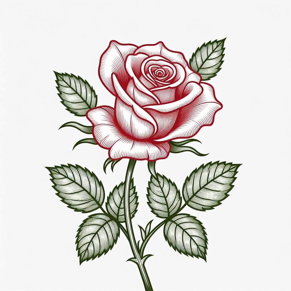 Red Rose Illustration Red Rose Illustration