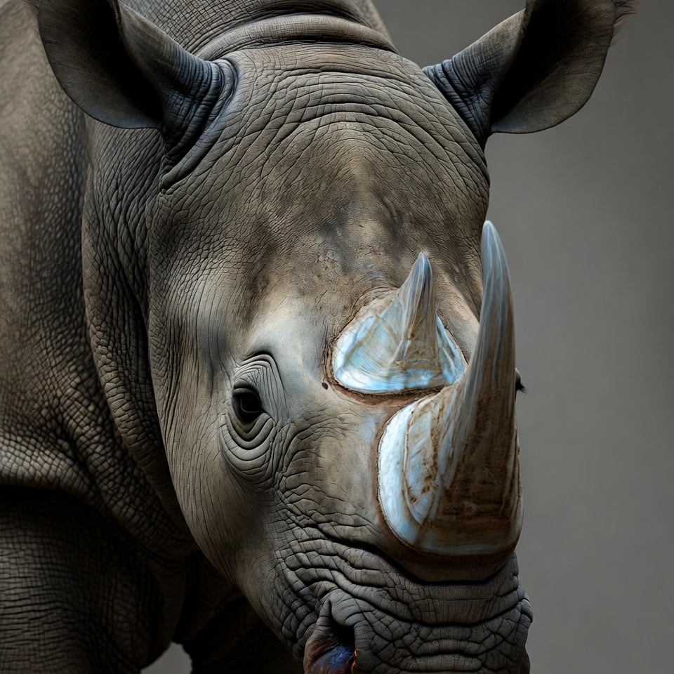 Close-up of black rhinoceros head Close-up of black rhinoceros head