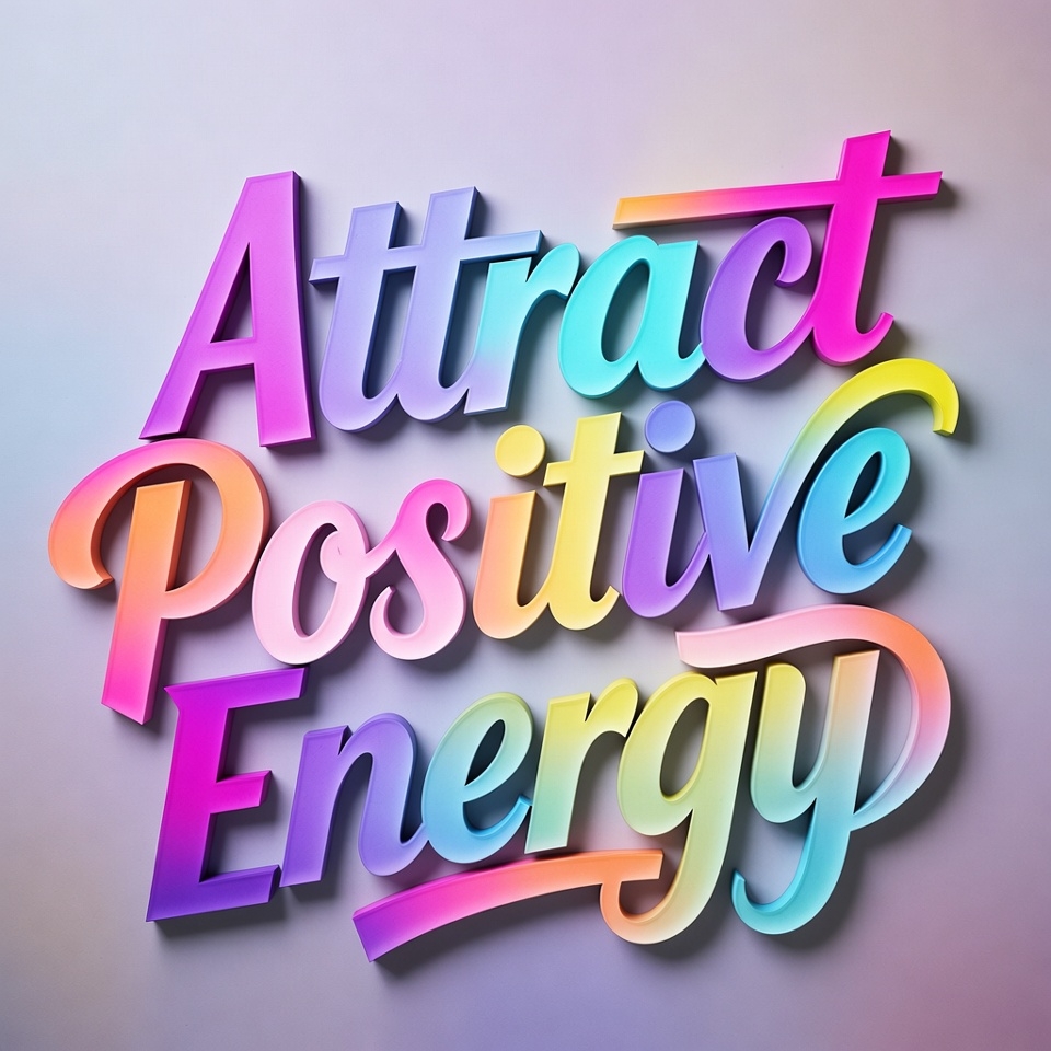 Attract Positive Energy 3D Text Attract Positive Energy 3D Text