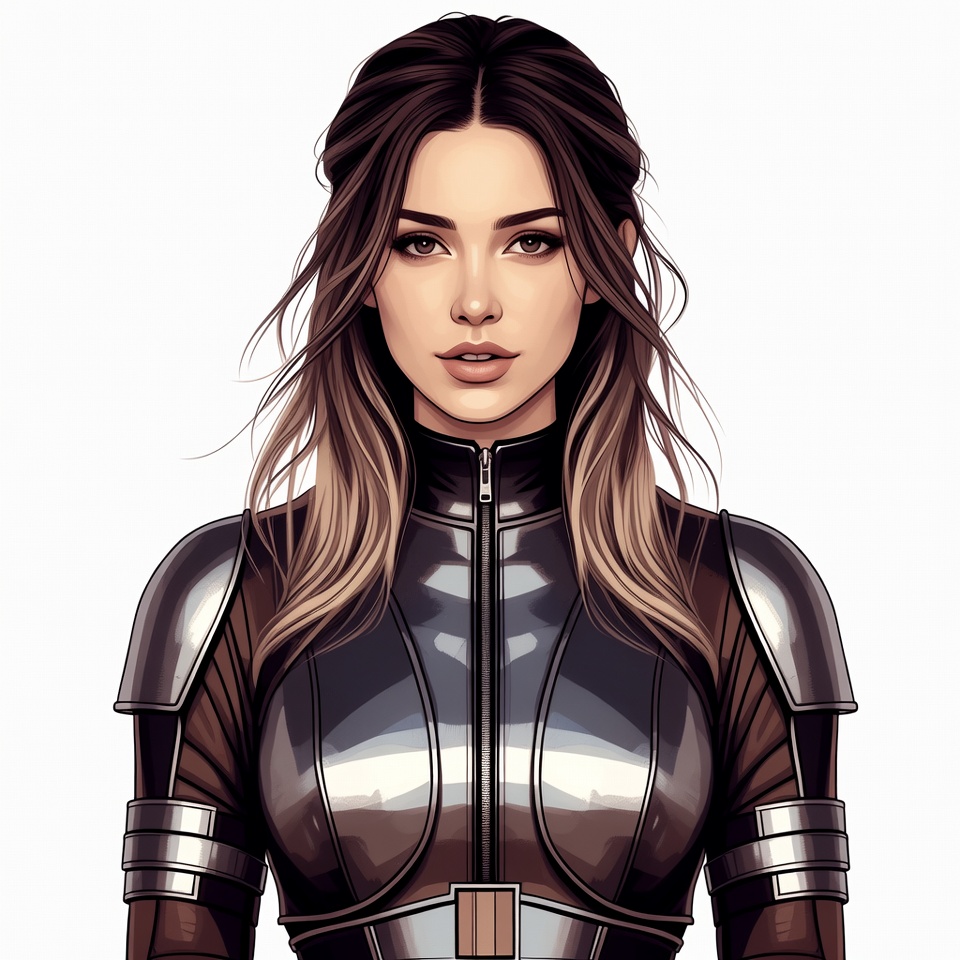 Woman in black leather armor Woman in black leather armor