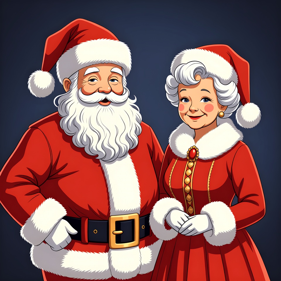 Santa Claus and Mrs. Claus illustration Santa Claus and Mrs. Claus illustration