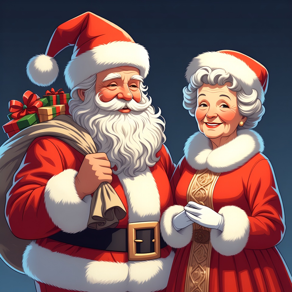 Santa Claus and Mrs. Claus together Santa Claus and Mrs. Claus together