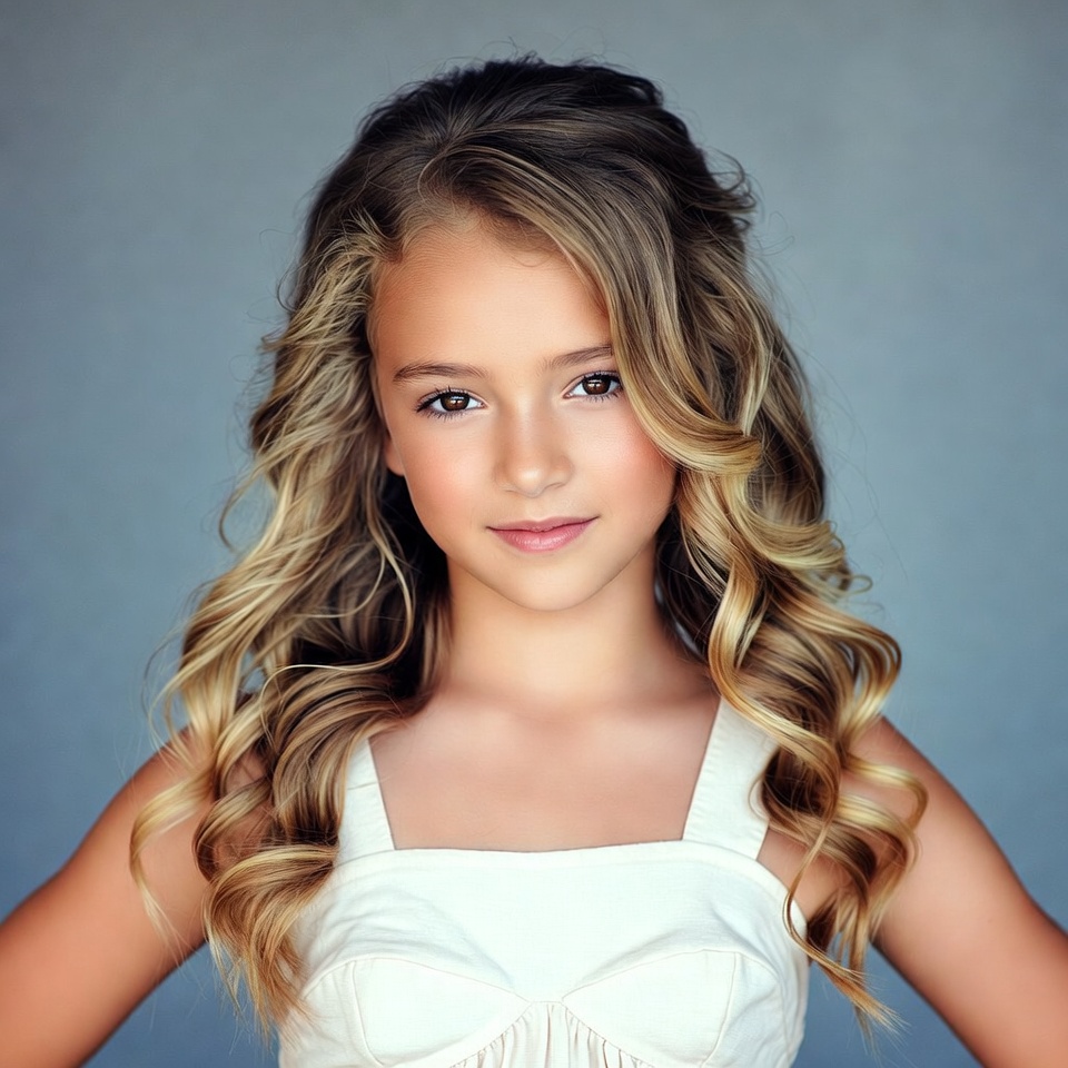 Girl with long wavy blonde hair Girl with long wavy blonde hair