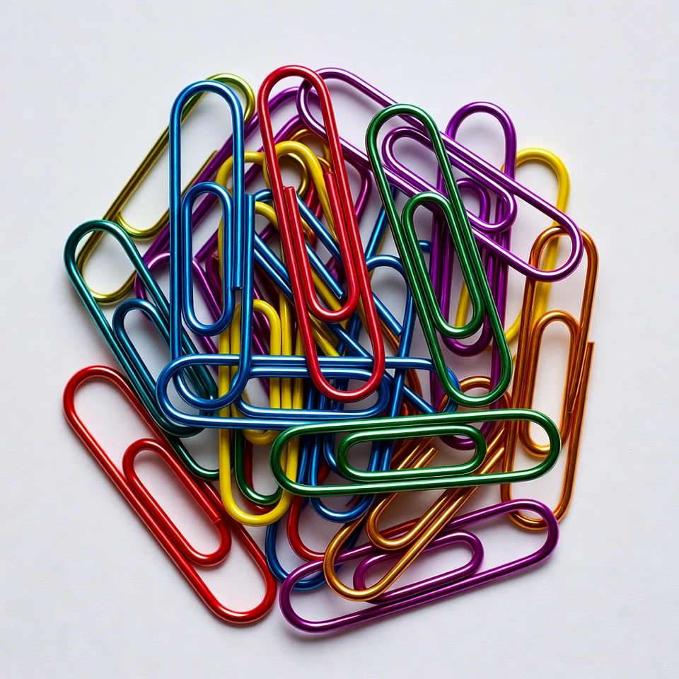 Colorful paper clips pile Colorful paper clips pile