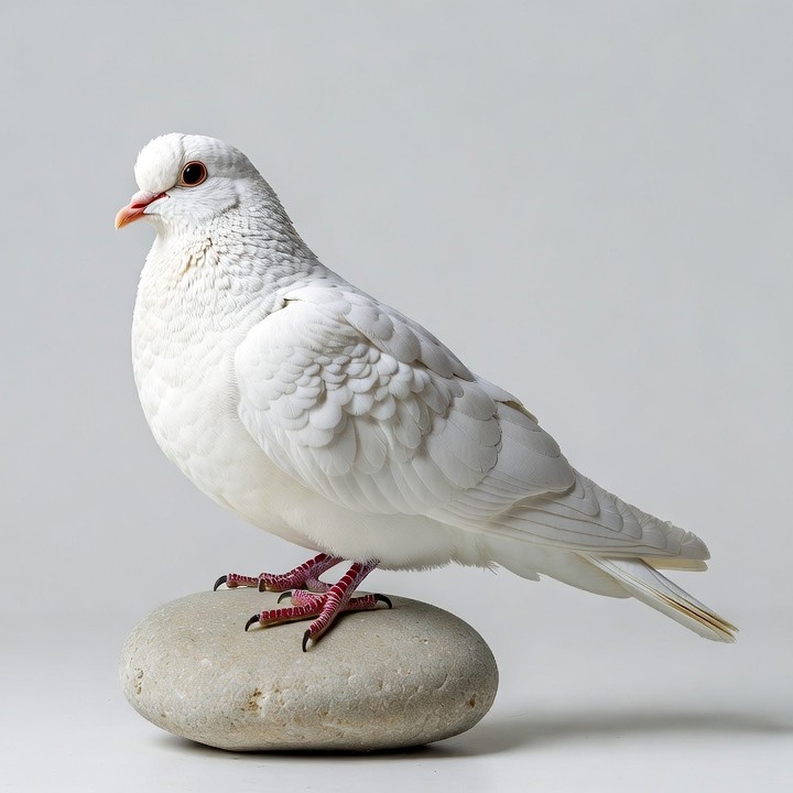 White dove standing on rock White dove standing on rock