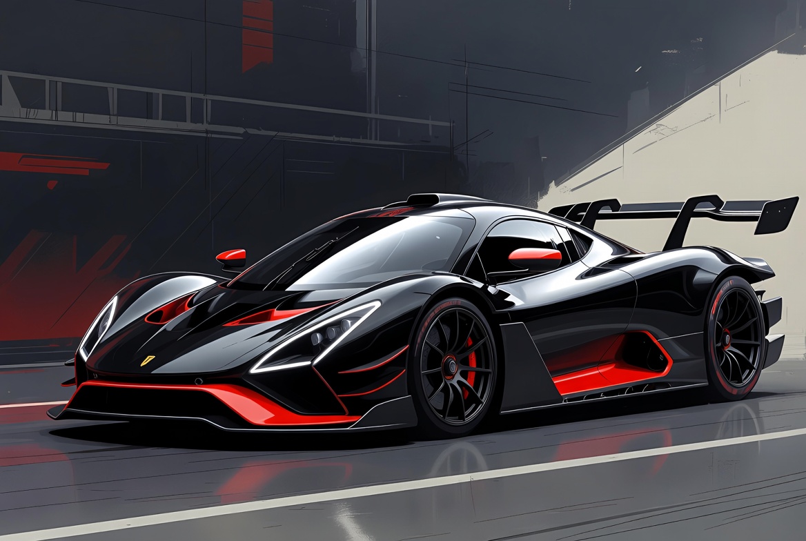 Black Lamborghini Essenza SCV12 Supercar Black Lamborghini Essenza SCV12 Supercar