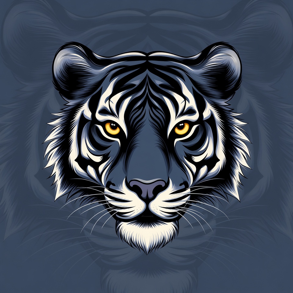 Black tiger face illustration Black tiger face illustration
