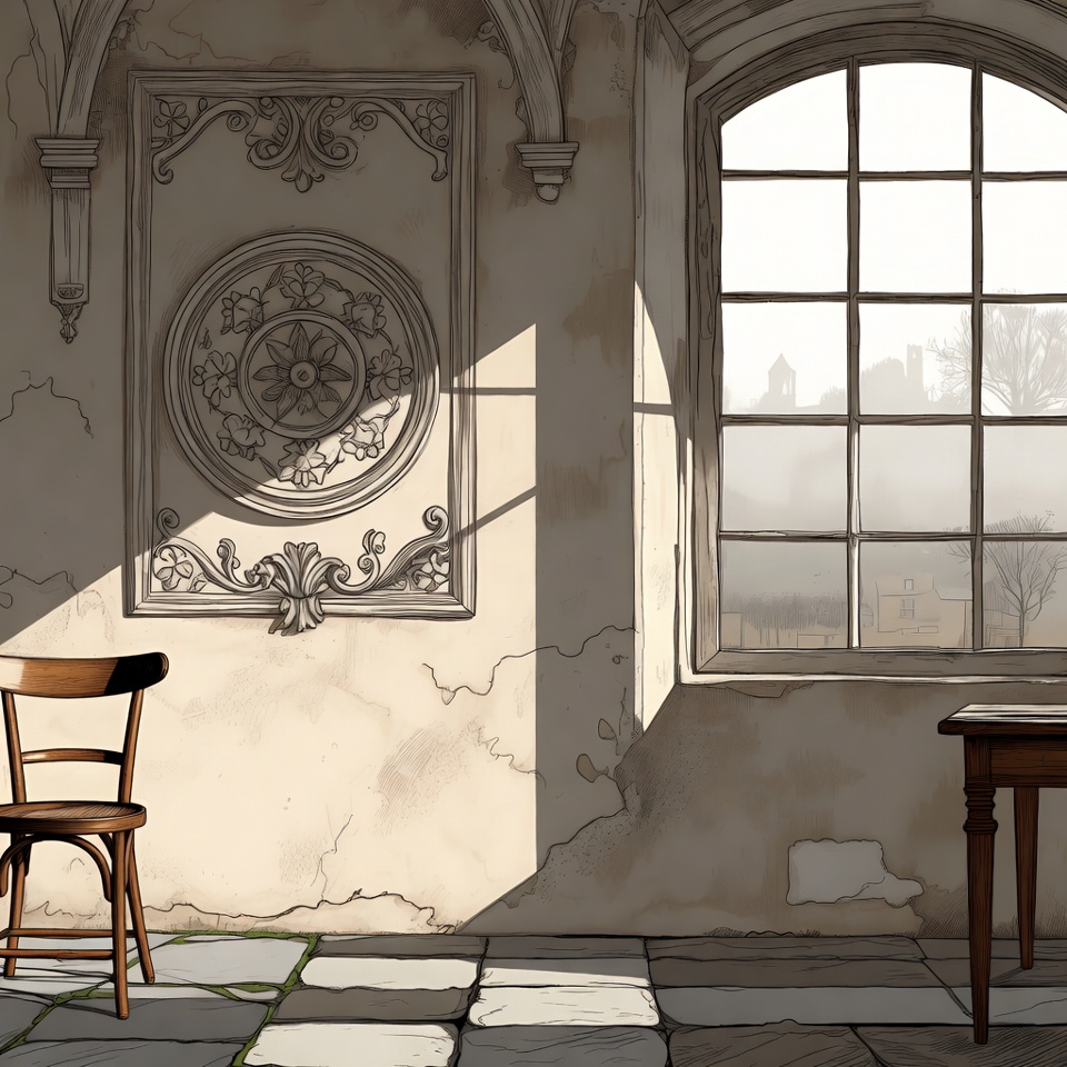 Sunlit Medieval Room Interior Illustration Sunlit Medieval Room Interior Illustration
