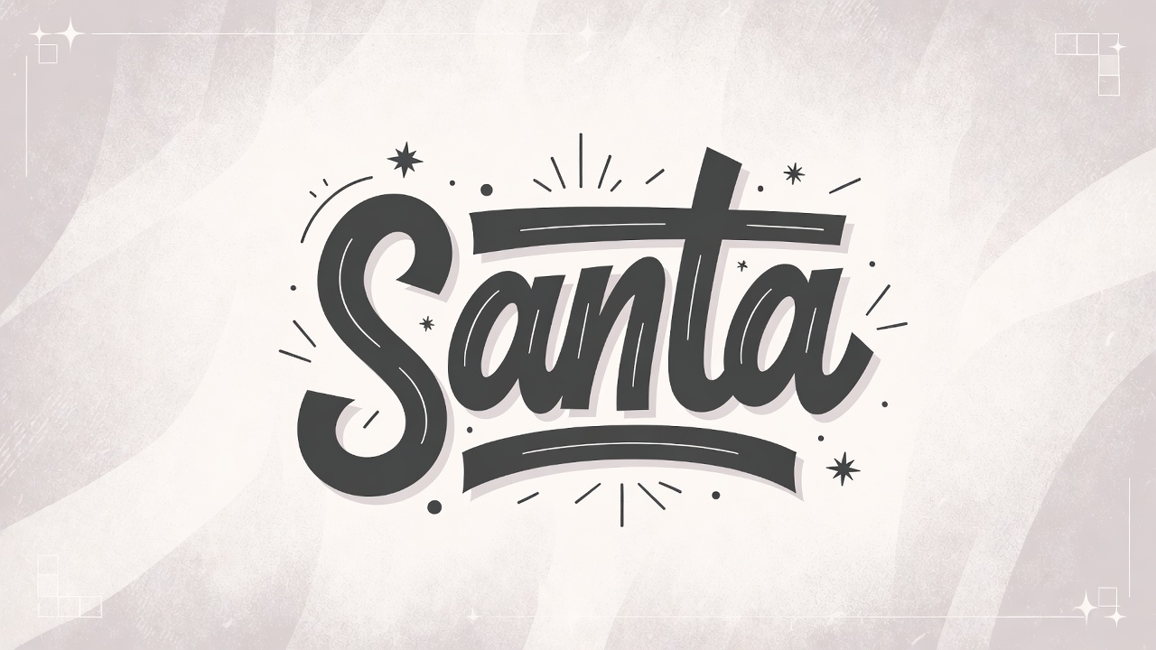 Santa Text Illustration Santa Text Illustration
