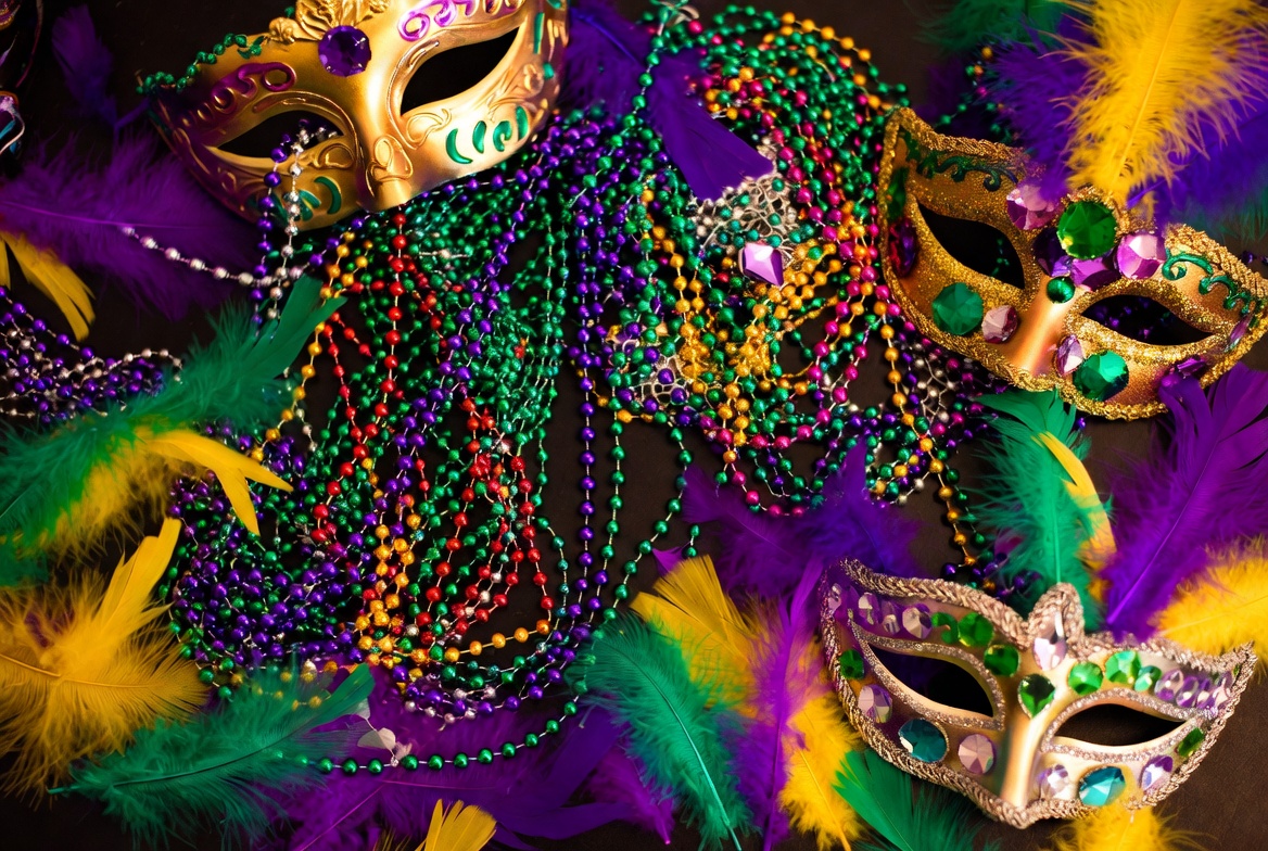 Colorful Mardi Gras Masks and Beads Colorful Mardi Gras Masks and Beads