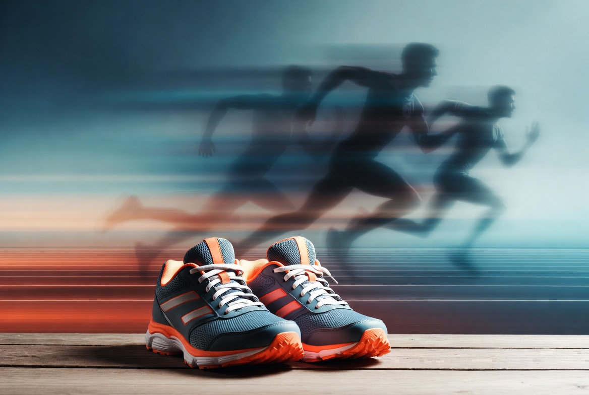 Running Shoes with Motion Blur Runners Running Shoes with Motion Blur Runners