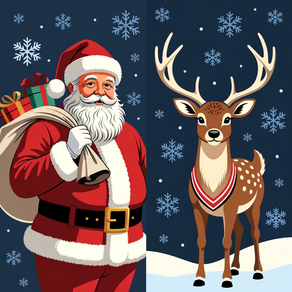 Santa Claus with Reindeer Santa Claus with Reindeer