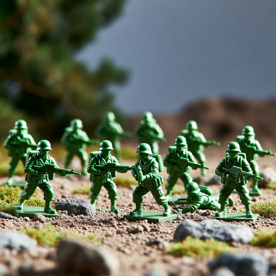 Army men soldiers in battle scene Army men soldiers in battle scene