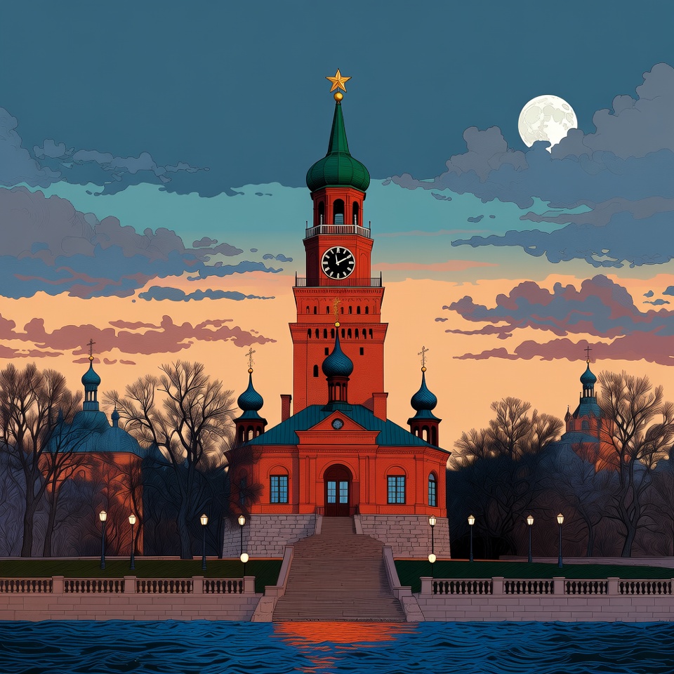 Red Kremlin Tower at Night Red Kremlin Tower at Night