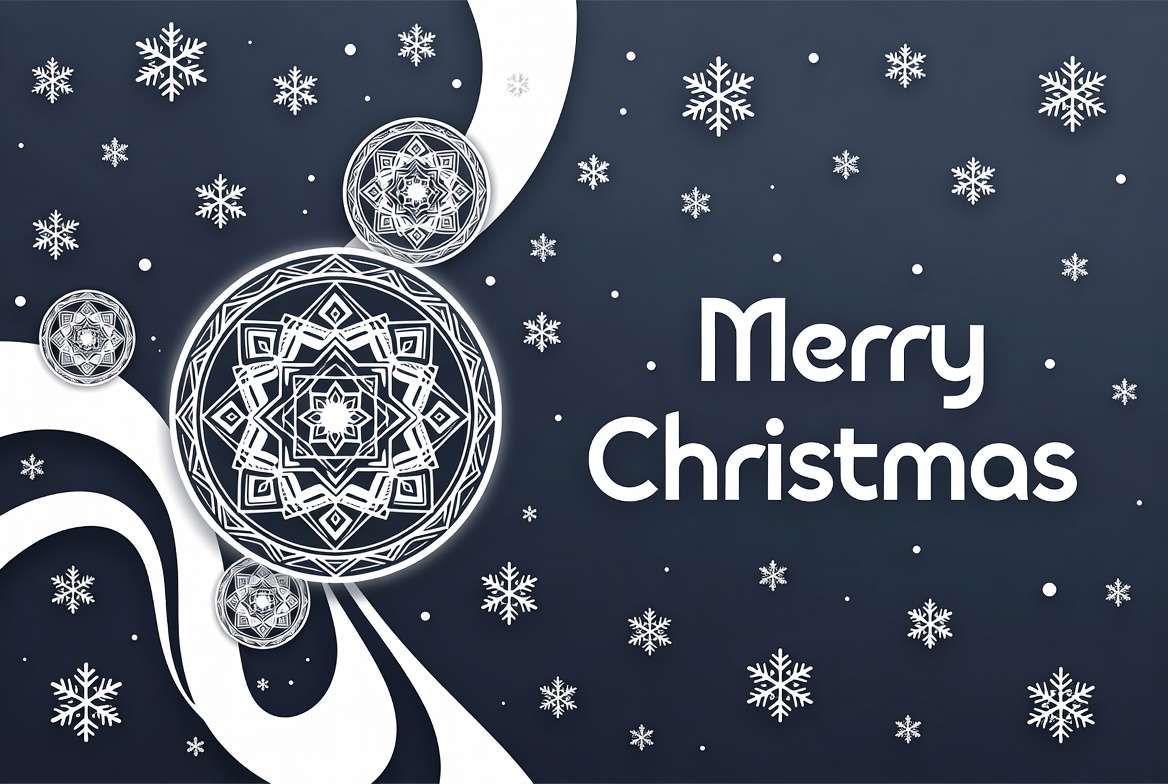 Merry Christmas Mandala Snowflakes Merry Christmas Mandala Snowflakes