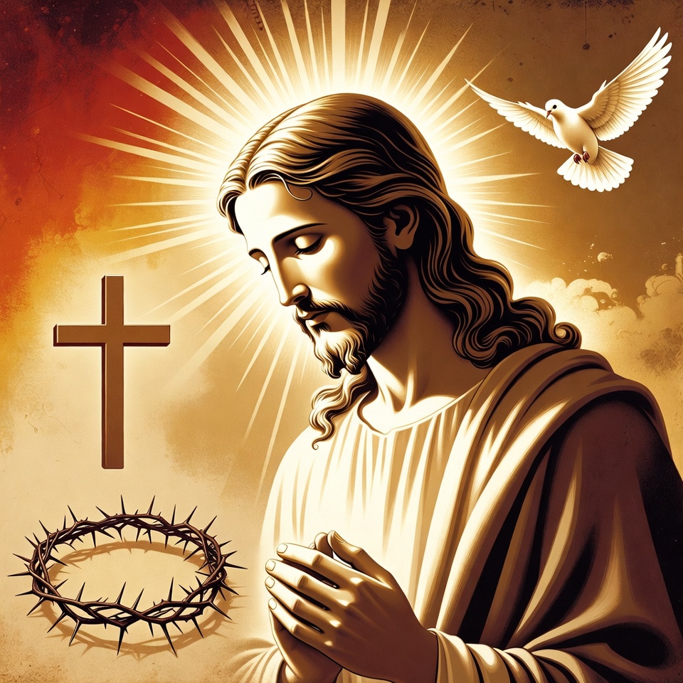 Jesus Christ with Dove and Cross Jesus Christ with Dove and Cross