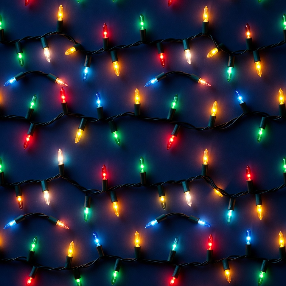 Colorful Christmas Lights on Dark Background Colorful Christmas Lights on Dark Background