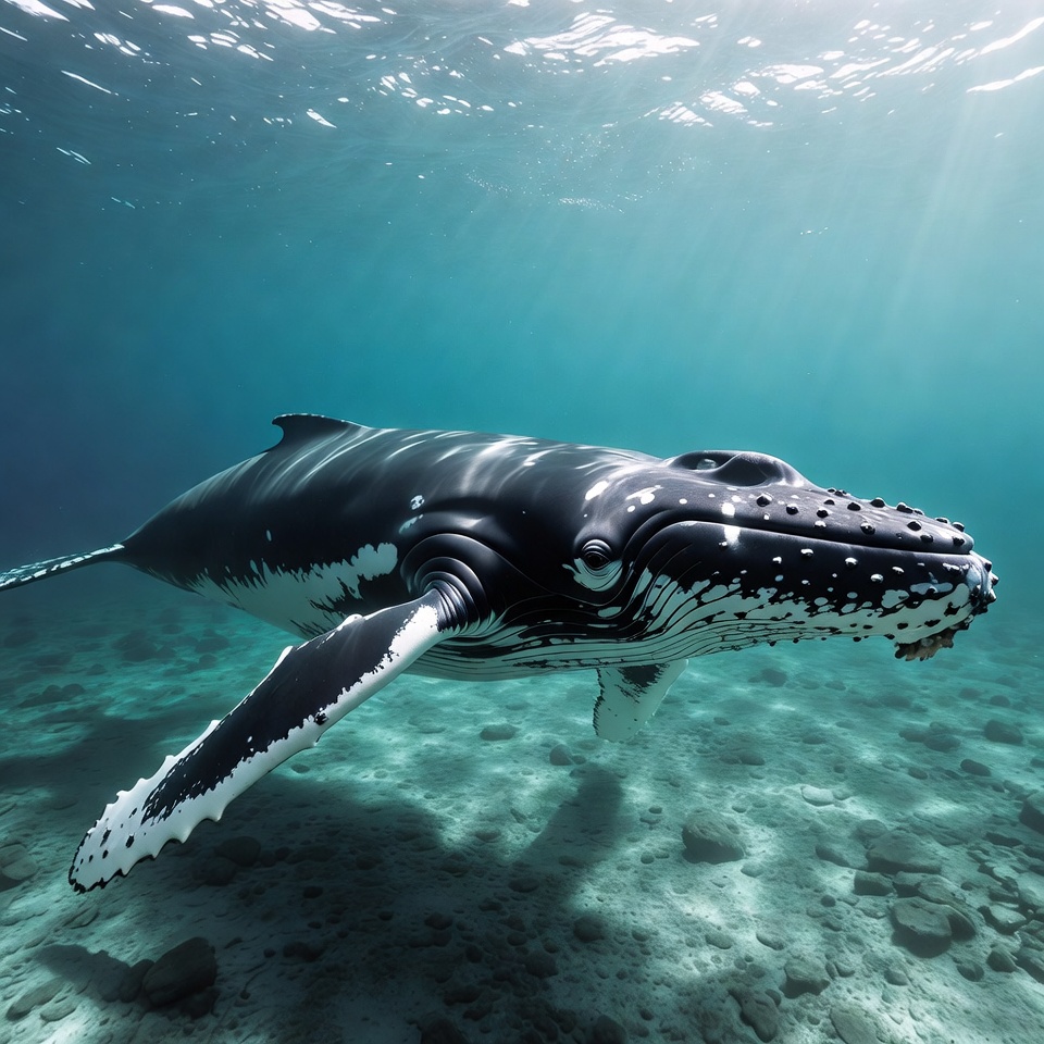 Humpback whale underwater Humpback whale underwater